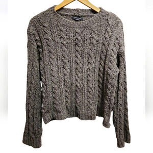 American Eagle Outfitters Women Impossibly Soft Cable Knit Sweater Gray Sm y2k
